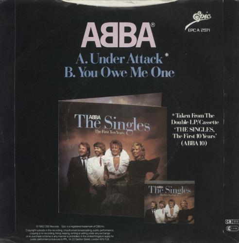 Abba Under Attack - Solid 7" vinyl single (7 inch record / 45) UK ABB07UN609963