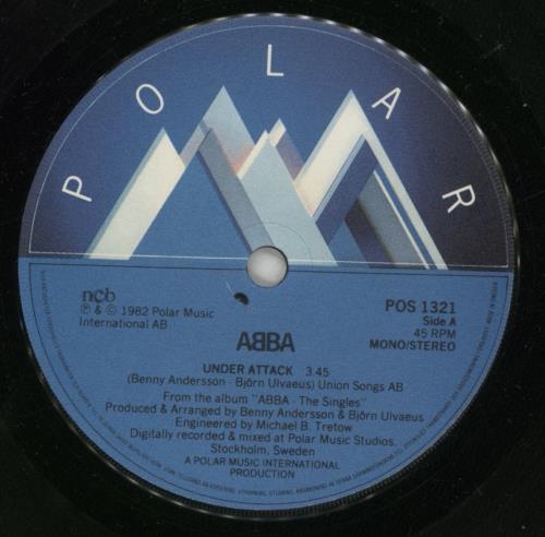 Abba Under Attack 7" vinyl single (7 inch record / 45) Swedish ABB07UN273616
