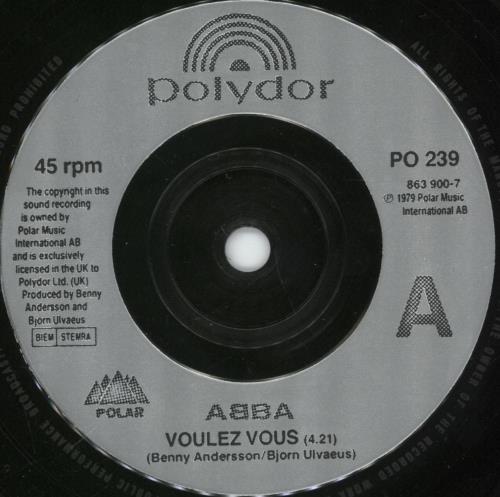 Abba Voulez-Vous 7" vinyl single (7 inch record / 45) UK ABB07VO189663