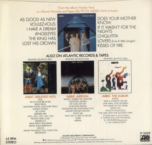 Abba Voulez-Vous 7" vinyl single (7 inch record / 45) US ABB07VO69395