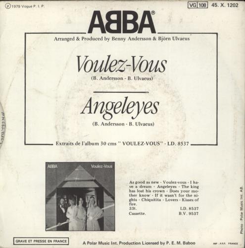 Abba Voulez-Vous 7" vinyl single (7 inch record / 45) French ABB07VO78950