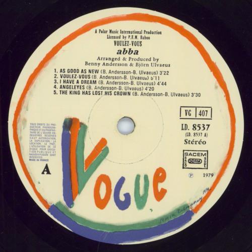 Abba Voulez-Vous vinyl LP album (LP record) French ABBLPVO797445