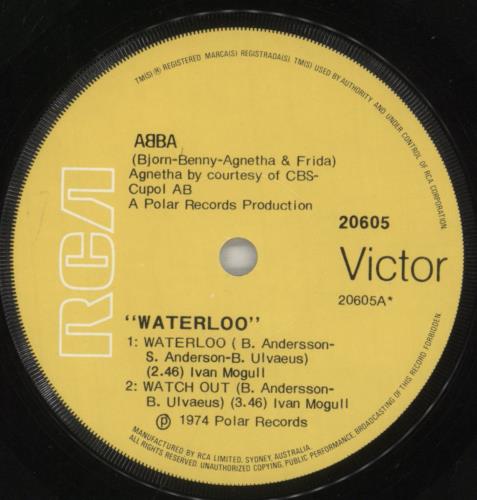 Abba Waterloo - EX 7" vinyl single (7 inch record / 45) Australian ABB07WA147400