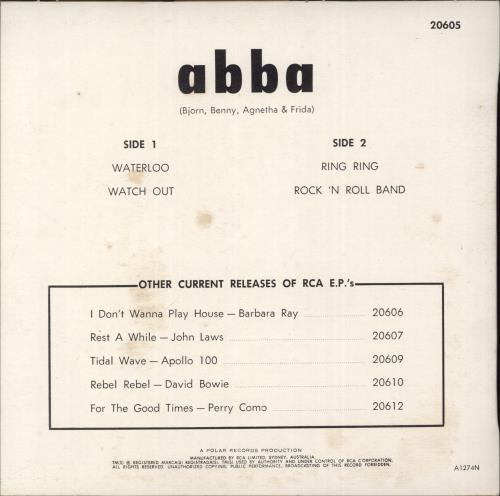 Abba Waterloo EP 7" vinyl single (7 inch record / 45) Australian ABB07WA569879
