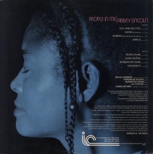 Abbey Lincoln People In Me vinyl LP album (LP record) US A/LLPPE792068