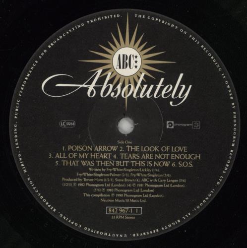 ABC Absolutely - Hype Sticker vinyl LP album (LP record) UK ABCLPAB784730
