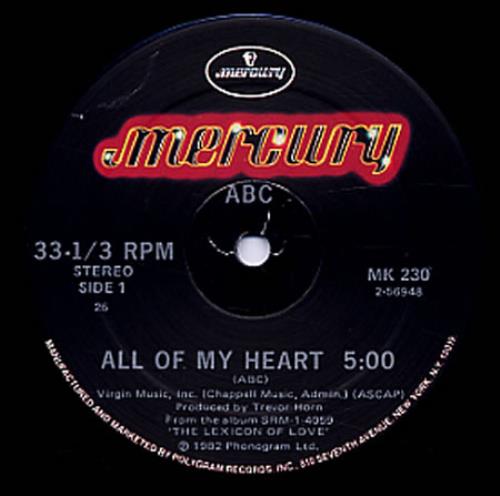 ABC All Of My Heart 12" vinyl single (12 inch record / Maxi-single) US ABC12AL336015