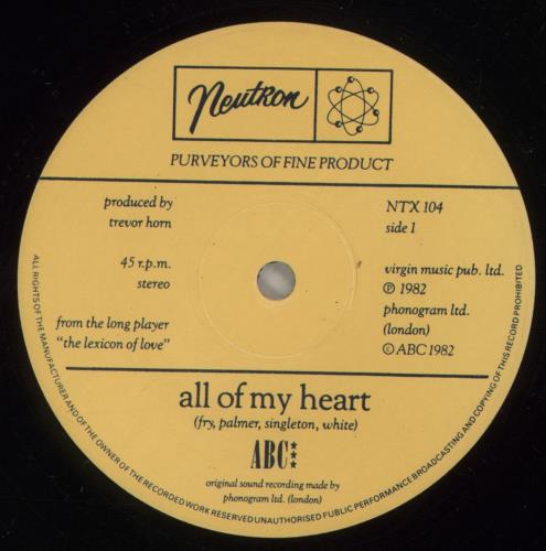 ABC All Of My Heart 12" vinyl single (12 inch record / Maxi-single) UK ABC12AL756572