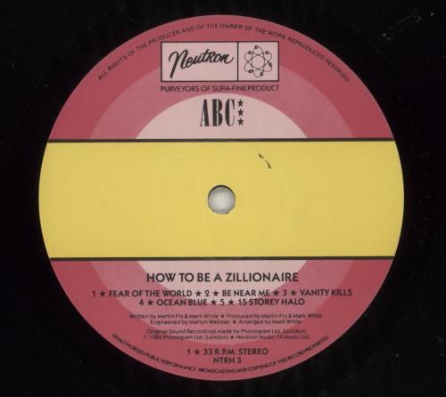 ABC How To Be A Zillionaire! vinyl LP album (LP record) UK ABCLPHO238168