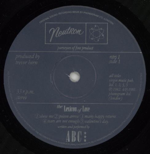 ABC The Lexicon Of Love + Inner  VG Sleeve vinyl LP album (LP record) UK ABCLPTH870007