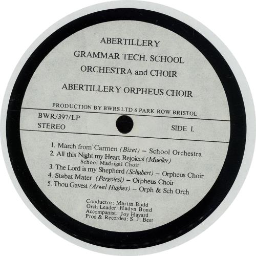 Abertillery Orpheus Male Choir September 1970 vinyl LP album (LP record) UK IGJLPSE650944