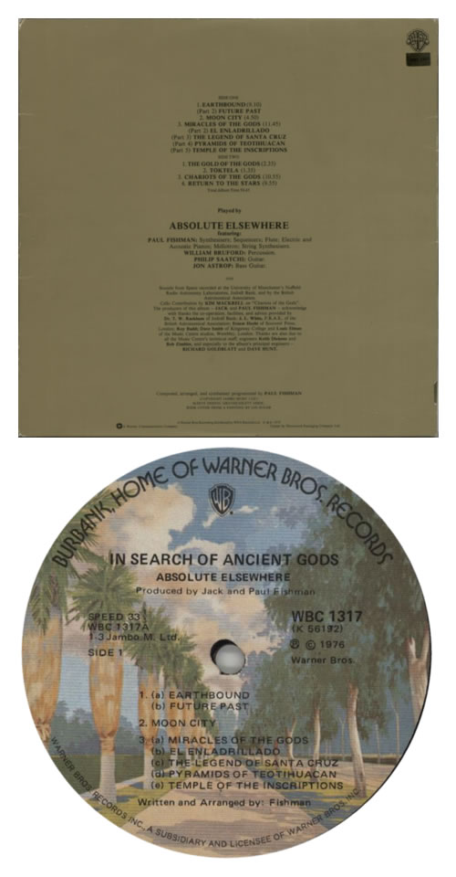 Absolute Elsewhere In Search Of Ancient Gods vinyl LP album (LP record) South African AE0LPIN595254