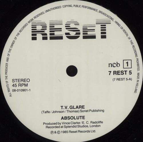 Absolute T.V. Glare 7" vinyl single (7 inch record / 45) Dutch ASU07TV222722