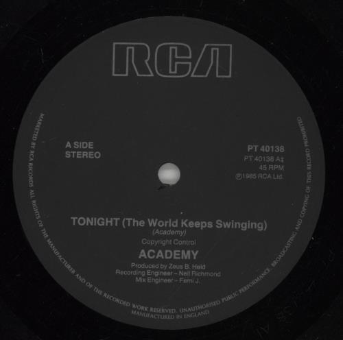 Academy Tonight [The World Keeps Swinging] 12" vinyl single (12 inch record / Maxi-single) UK AB-12TO875706