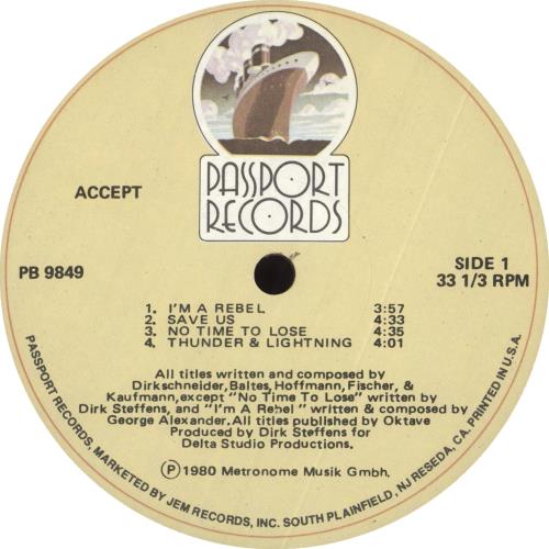 Accept Accept vinyl LP album (LP record) US ACCLPAC719083
