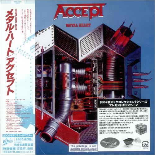Accept Metal Heart CD album (CDLP) Japanese ACCCDME473033