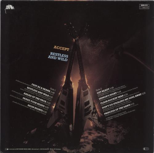 Accept Restless And Wild - 1st vinyl LP album (LP record) German ACCLPRE892301
