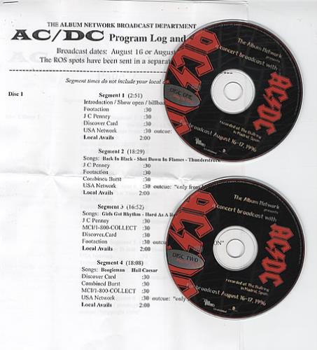 AC/DC A Concert Broadcast With 2 CD album set (Double CD) US ACD2CAC108216