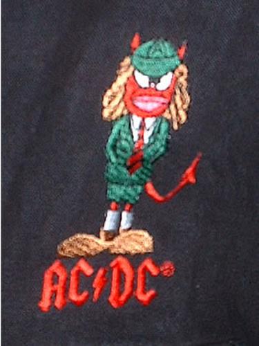 AC/DC Angus Embroidered Denim Shirt t-shirt UK ACDTSAN295090