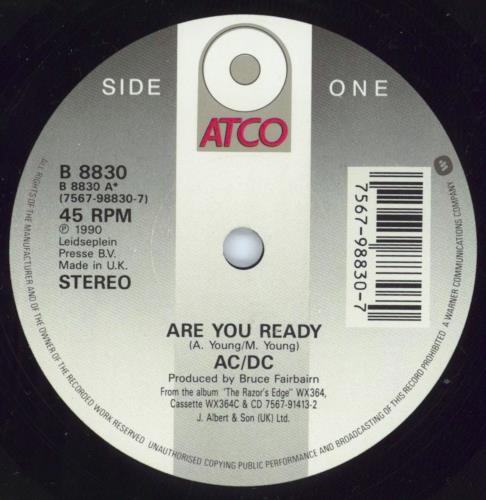 AC/DC Are You Ready - Card Sleeve 7" vinyl single (7 inch record / 45) UK ACD07AR806367