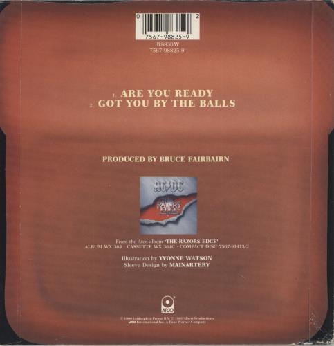 AC/DC Are You Ready - Satchel Sleeve 7" vinyl single (7 inch record / 45) UK ACD07AR00803
