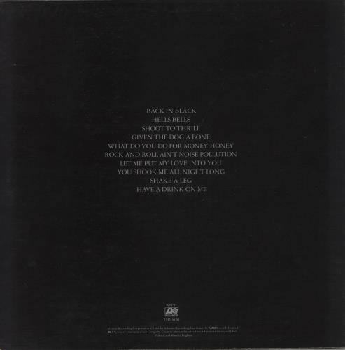 AC/DC Back In Black - 1st vinyl LP album (LP record) UK ACDLPBA214413