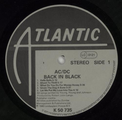 AC/DC Back In Black - VG vinyl LP album (LP record) German ACDLPBA856609