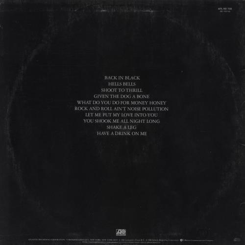 AC/DC Back In Black - VG vinyl LP album (LP record) German ACDLPBA856609