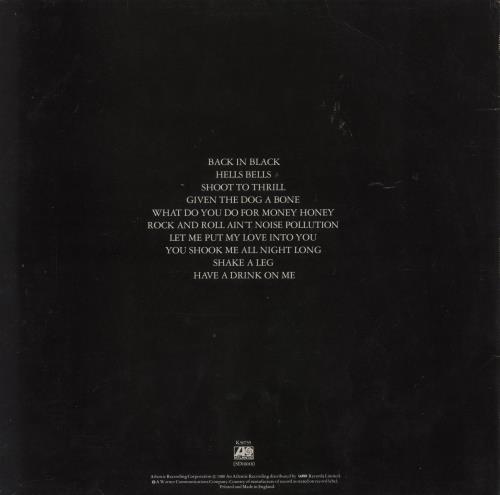 AC/DC Back In Black - VG vinyl LP album (LP record) UK ACDLPBA858745