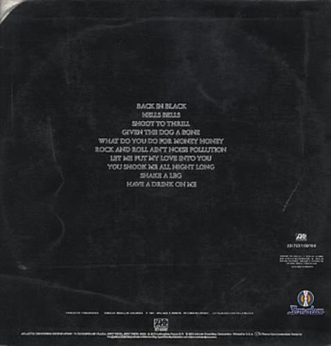 AC/DC Back In Black vinyl LP album (LP record) Colombian ACDLPBA307529