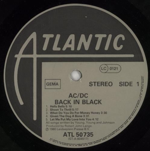 AC/DC Back In Black vinyl LP album (LP record) German ACDLPBA572572