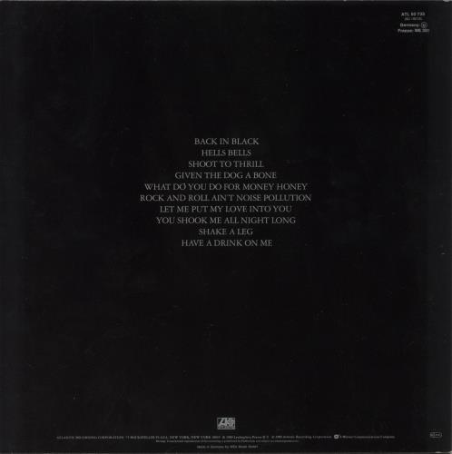 AC/DC Back In Black vinyl LP album (LP record) German ACDLPBA572572