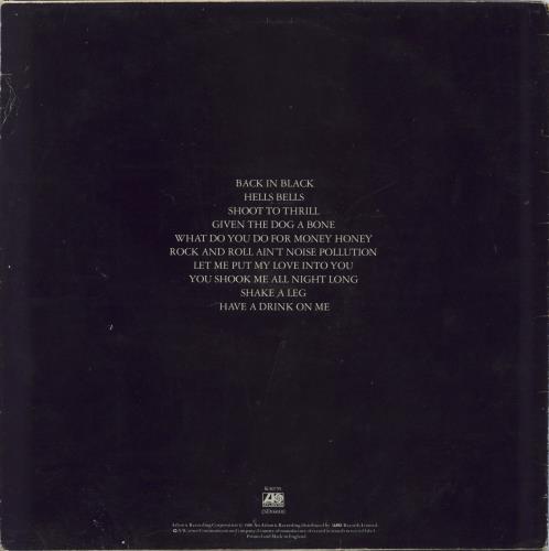 AC/DC Back In Black vinyl LP album (LP record) UK ACDLPBA795786