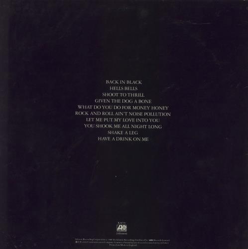 AC/DC Back In Black vinyl LP album (LP record) UK ACDLPBA820183