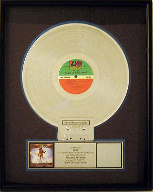 AC/DC Blow Up Your Video award disc US ACDAWBL376893