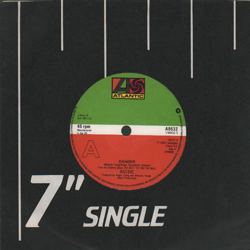 AC/DC Danger 7" vinyl single (7 inch record / 45) UK ACD07DA634618