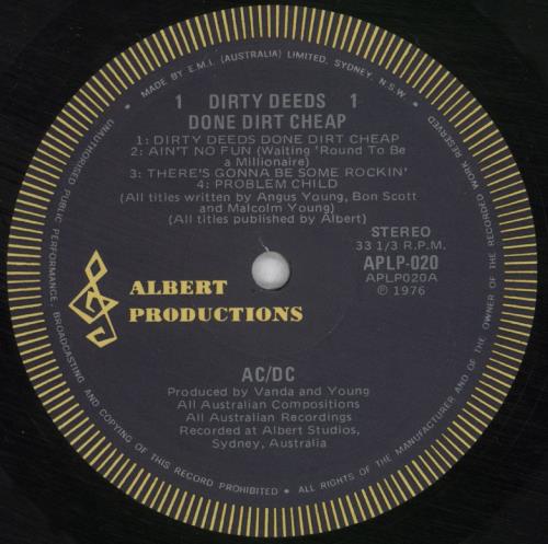 AC/DC Dirty Deeds Done Cheap - EX vinyl LP album (LP record) Australian ACDLPDI630532