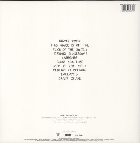 AC/DC Flick Of The Switch - 180gram vinyl LP album (LP record) UK ACDLPFL258873