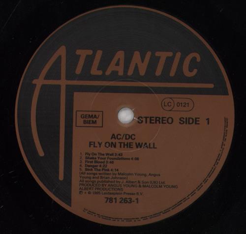 AC/DC Fly On The Wall - Hype Stickered + Inner vinyl LP album (LP record) German ACDLPFL839011