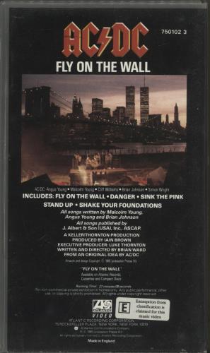 AC/DC Fly On The Wall video (VHS or PAL or NTSC) UK ACDVIFL91050