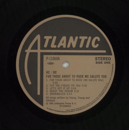 AC/DC For Those About To Rock + Obi & Sticker vinyl LP album (LP record) Japanese ACDLPFO759592