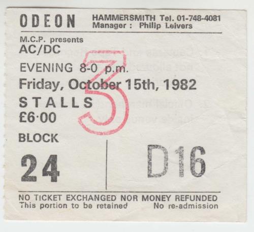 AC/DC For Those About To Rock + ticket stub UK tour programme (272649 ...