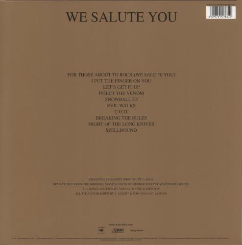 AC/DC For Those About To Rock - 180gm vinyl LP album (LP record) UK ACDLPFO466514