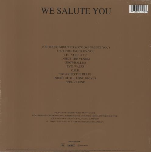 AC/DC For Those About To Rock - Gold Vinyl - Sealed vinyl LP album (LP record) UK ACDLPFO840350