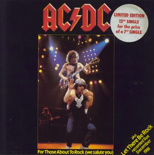 AC/DC For Those About To Rock - Hype Stickered 12" vinyl single (12 inch record / Maxi-single) UK ACD12FO799623