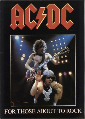 AC/DC For Those About To Rock - Laminated tour programme UK ACDTRFO167880