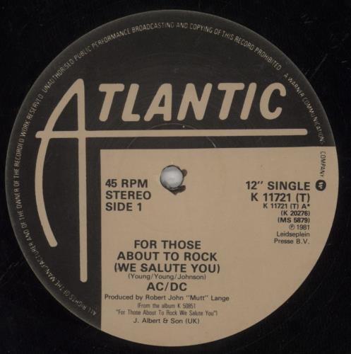 AC/DC For Those About To Rock - Shrink 12" vinyl single (12 inch record / Maxi-single) UK ACD12FO805929