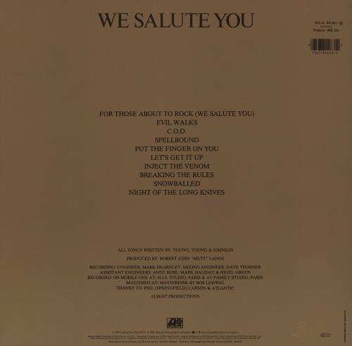 AC/DC For Those About To Rock We Salute You - ! Sticker vinyl LP album (LP record) German ACDLPFO863995