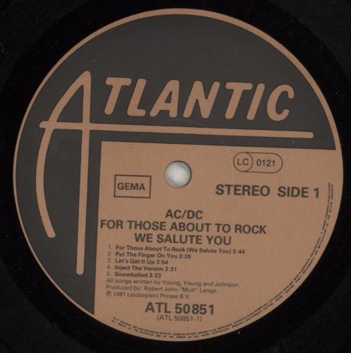 AC/DC For Those About To Rock We Salute You - EX vinyl LP album (LP record) German ACDLPFO749659