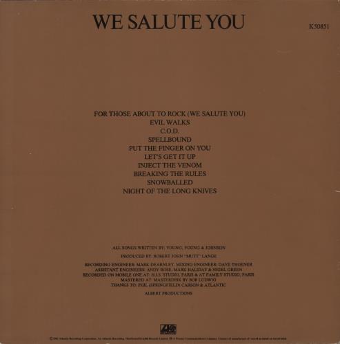 AC/DC For Those About To Rock We Salute You vinyl LP album (LP record) UK ACDLPFO668951